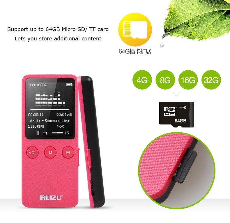 Ruizu X08 HiFi DAP Aesthetic Edition MP3 Player 8GB - Golden